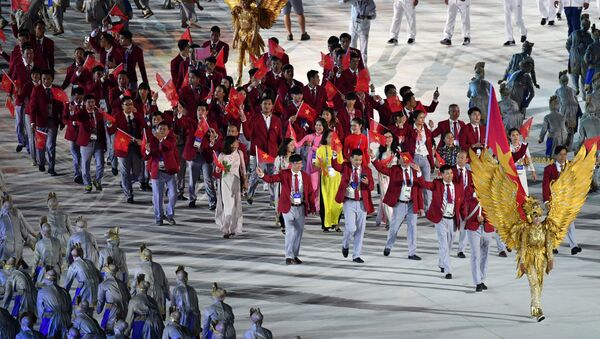 Đoàn Việt Nam tại lễ khai mạc Asiad 2018 ở Indonesia - Sputnik Việt Nam