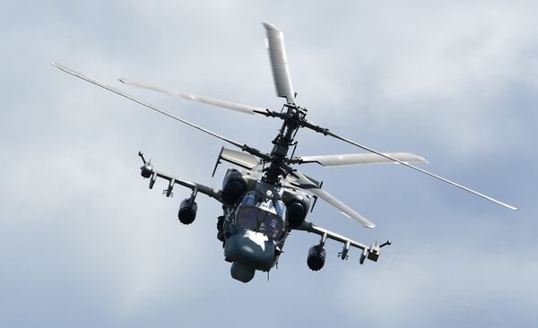 Trực thăng Ka-52 trong khi diễn đàn quân sự-kỹ thuật quốc tế thường niên Quân đội 2018 Trực thăng Ka-52 trong khi diễn đàn quân sự-kỹ thuật quốc tế thường niên Quân đội 2018 - Sputnik Việt Nam