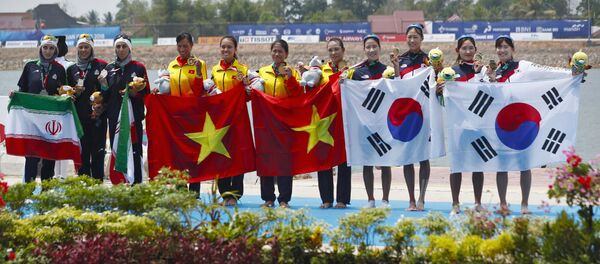 Đội tuyển rowing Việt Nam giành HCV tại ASIAD. Đội tuyển rowing Việt Nam giành HCV tại ASIAD. - Sputnik Việt Nam