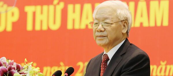 Tổng Bí thư Nguyễn Phú Trọng phát biểu khai mạc lớp bồi dưỡng. - Sputnik Việt Nam