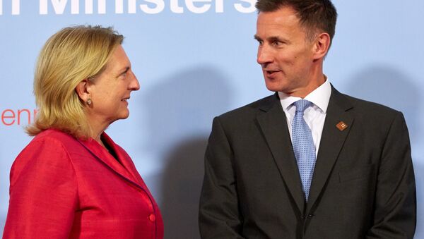 Ngoại trưởng Áo Karin Kneissl với người đồng cấp Anh Jeremy Hunt - Sputnik Việt Nam