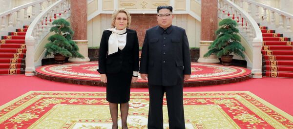 Lãnh đạo CHDCND Triều Tiên Kim Jong-un gặp Chủ tịch Hội đồng Liên bang Nga Valentina Matvienko - Sputnik Việt Nam