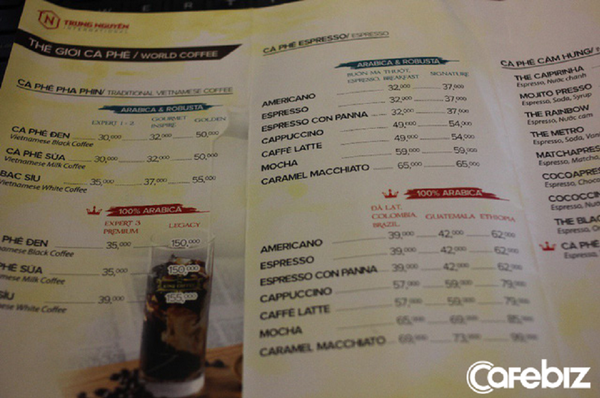 Menu King Coffee - Sputnik Việt Nam