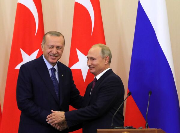  Vladimir Putin và Tayyip Erdogan  - Sputnik Việt Nam