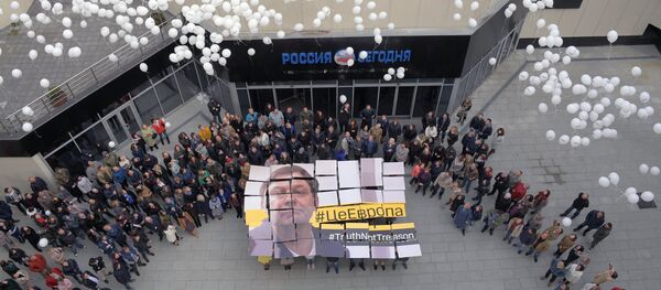 Các nhà báo vừa tổ chức hành động ủng hộ ông Vyshinsky ở Matxcova - Sputnik Việt Nam