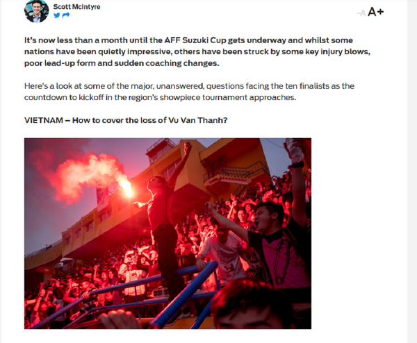 Scott McIntyre viết về sự vắng mặt của Văn Thanh ở AFF Cup 2018 - Sputnik Việt Nam