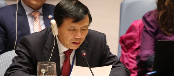 Đại sứ, Trưởng Phái đoàn thường trực Việt Nam tại LHQ Đặng Đình Quý phát biểu tại phiên thảo luận. - Sputnik Việt Nam