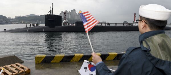 Tàu ngầm hạt nhân Michigan của Mỹ với tên lửa Tomahawk đã vào cảng Busan của Hàn Quốc. - Sputnik Việt Nam