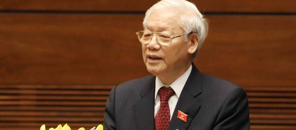 Tổng Bí thư Nguyễn Phú Trọng, Chủ tịch nước CHXHCN Việt Nam nhiệm kỳ 2016-2021 phát biểu nhậm chức Chủ tịch nước. - Sputnik Việt Nam