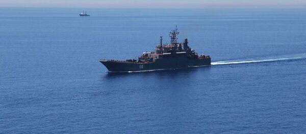 Tàu đổ bộ Alexander Shabalin trong cuộc tập trận chung giữa Nga và Trung Quốc ở Biển Địa Trung Hải - Sputnik Việt Nam