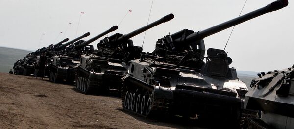 Cuộc thi giữa các khẩu đội pháo tự hành Lực lượng Lục quân LB Nga Cuộc thi giữa các khẩu đội pháo tự hành Lực lượng Lục quân LB Nga - Sputnik Việt Nam