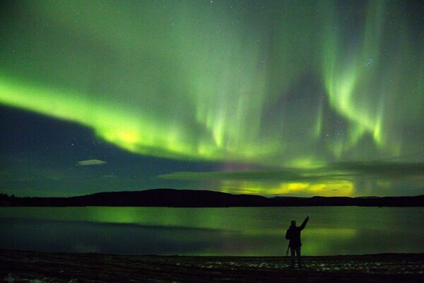 Сực quang ở vùng ngoại ô gần sông Ura, tỉnh Murmansk - Sputnik Việt Nam