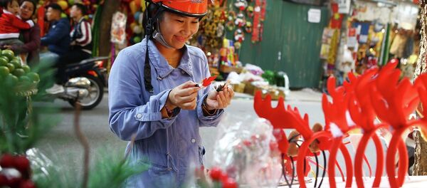 Khách hàng lựa chọn món đồ ưng ý, chuẩn bị cho Noel 2018. Khách hàng lựa chọn món đồ ưng ý, chuẩn bị cho Noel 2018. - Sputnik Việt Nam