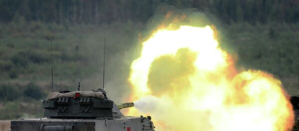 Đợt bắn của pháo chống tăng tự hành Sprut-SDM1 tại Diễn đàn kỹ thuật quân sự quốc tế Quaân đội-2016. - Sputnik Việt Nam