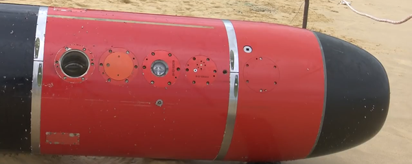 Hình ảnh quả ngư lôi tập luyện mắc vào lưới ngư dân Phú Yên. - Sputnik Việt Nam