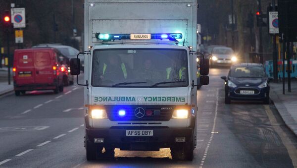 An ambulance carrying a female Ebola patient arrives at the Royal Free Hospital in London - Sputnik Việt Nam