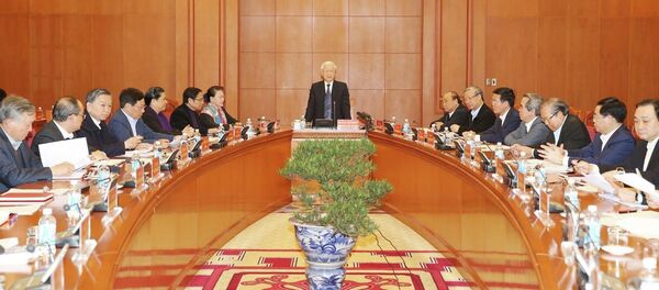 Tổng Bí thư, Chủ tịch nước Nguyễn Phú Trọng phát biểu chỉ đạo phiên họp. Tổng Bí thư, Chủ tịch nước Nguyễn Phú Trọng phát biểu chỉ đạo phiên họp. - Sputnik Việt Nam