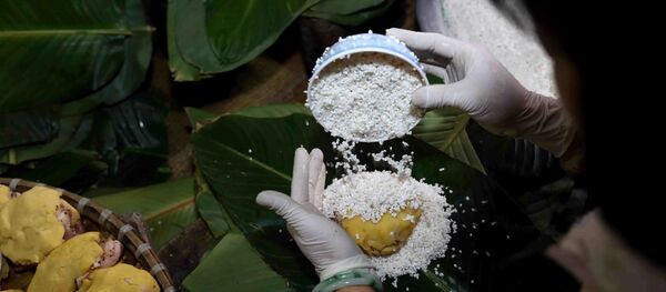 Bánh chưng của làng nghề thường được gói bằng tay, rất vuông và đẹp mắt. Bánh chưng của làng nghề thường được gói bằng tay, rất vuông và đẹp mắt. - Sputnik Việt Nam