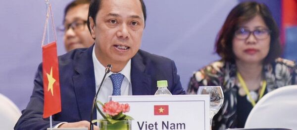 Thứ trưởng Nguyễn Quốc Dũng cho biết Việt Nam sẽ nỗ lực hoàn thành tốt vai trò Chủ tịch ASEAN 2020. Thứ trưởng Nguyễn Quốc Dũng cho biết Việt Nam sẽ nỗ lực hoàn thành tốt vai trò Chủ tịch ASEAN 2020. - Sputnik Việt Nam