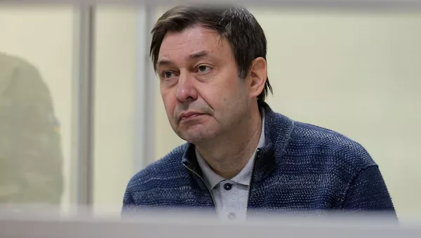 Руководитель портала РИА Новости Украина Кирилл Вышинский на заседании в Херсонском апелляционном суде - Sputnik Việt Nam