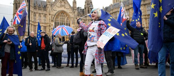Участники акции против Brexit у здания парламента Великобритании в Лондоне - Sputnik Việt Nam