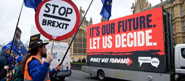 Những người chống Brexit biểu tình trước trụ sở Quốc hội Anh ở London - Sputnik Việt Nam