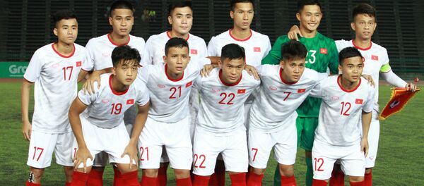 Đội hình ra sân của U22 Việt Nam. Đội hình ra sân của U22 Việt Nam. - Sputnik Việt Nam