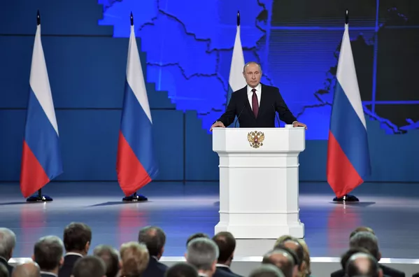 Tổng thống Nga Vladimir Putin đọc thông điệp thường niên gửi Quốc hội Liên bang Tổng thống Nga Vladimir Putin đọc thông điệp thường niên gửi Quốc hội Liên bang - Sputnik Việt Nam