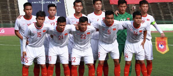 Đội hình ra sân của U22 Việt Nam. - Sputnik Việt Nam