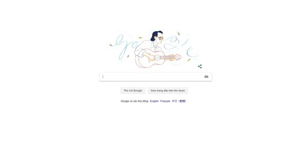 Hình ảnh cố nhạc sĩ Trịnh Công Sơn trên trang chủ Google Việt Nam.  - Sputnik Việt Nam