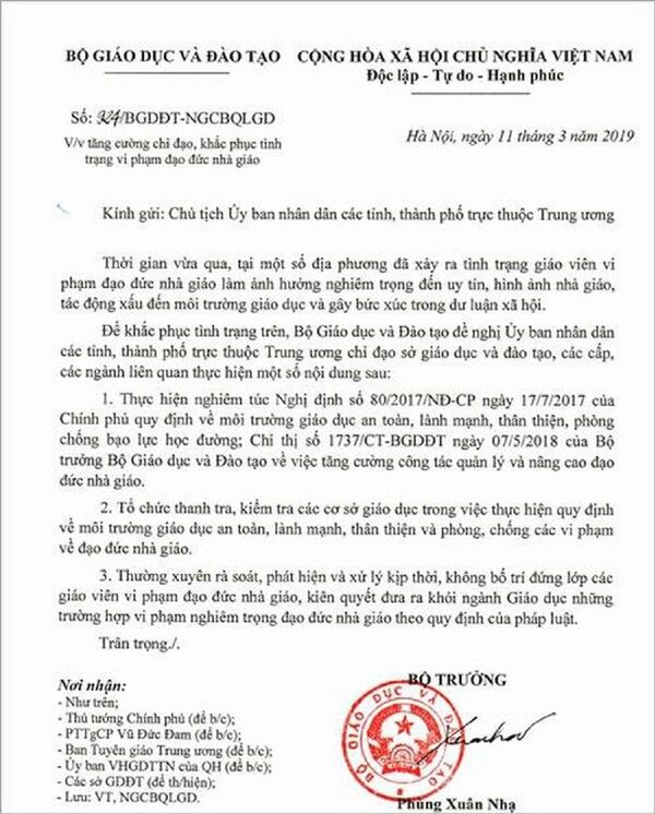 Bộ GD-ĐT yêu cầu kiên quyết đưa ra khỏi ngành Giáo dục những trường hợp vi phạm nghiêm trọng đạo đức nhà giáo theo quy định của pháp luật. Bộ GD-ĐT yêu cầu kiên quyết đưa ra khỏi ngành Giáo dục những trường hợp vi phạm nghiêm trọng đạo đức nhà giáo theo quy định của pháp luật. - Sputnik Việt Nam