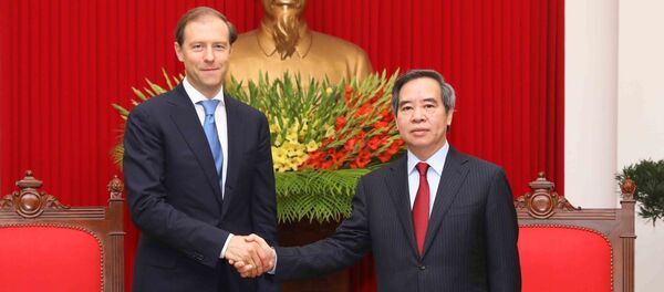 Sáng 27/3/2019, tại Trụ sở Trung ương Đảng, đồng chí Nguyễn Văn Bình, Ủy viên Bộ Chính trị, Bí thư Trung ương Đảng, Trưởng Ban Kinh tế Trung ương tiếp Bộ trưởng Bộ Công thương Liên bang Nga D.V.Maturov nhân chuyến thăm và làm việc tại Việt Nam. - Sputnik Việt Nam