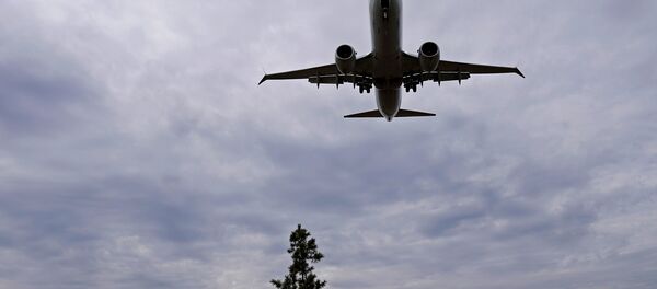 An American Airlines Boeing 737 MAX 8 flight from Los Angeles approaches for landing at Reagan National Airport shortly after an announcement was made by the FAA that the planes were being grounded by the United States in Washington, U.S. March 13, 2019 - Sputnik Việt Nam