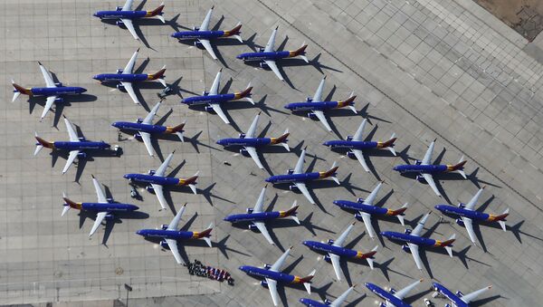 Máy bay Boeing 737 MAX của hãng hàng không Southwest Airlines tại sân bay Victorville, bang California - Sputnik Việt Nam