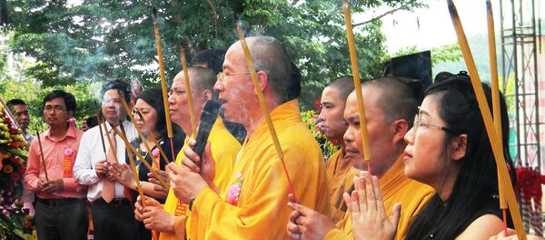 Đại đức Thích Trúc Thái Minh tại buổi khởi công dự án - Sputnik Việt Nam