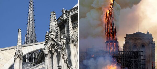 Ảnh nhà thờ Đức Bà ở Paris trước và trong vụ cháy Ảnh nhà thờ Đức Bà ở Paris trước và trong vụ cháy - Sputnik Việt Nam