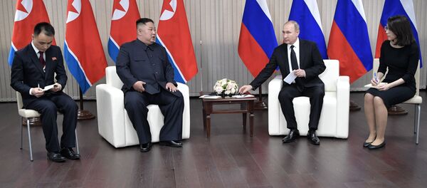 Kim Jong-un và Vladimir Putin  - Sputnik Việt Nam