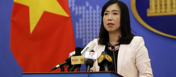 Người Phát ngôn Bộ Ngoại giao Lê Thị Thu Hằng trả lời câu hỏi của phóng viên trong nước và quốc tế. - Sputnik Việt Nam