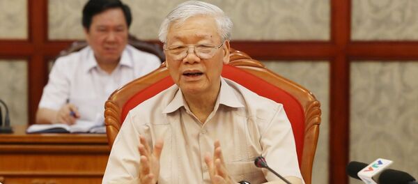 Tổng Bí thư, Chủ tịch nước Nguyễn Phú Trọng phát biểu tại cuộc họp Bộ Chính trị. - Sputnik Việt Nam