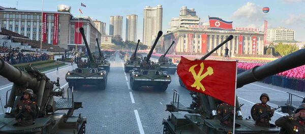 Các thiết bị quân sự tại cuộc diễu binh ở Bình Nhưỡng Các thiết bị quân sự tại cuộc diễu binh ở Bình Nhưỡng - Sputnik Việt Nam