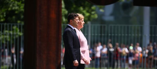 Thủ tướng Đức Angela Merkel và Tổng thống Ukraina Vladimir Zelensky Thủ tướng Đức Angela Merkel và Tổng thống Ukraina Vladimir Zelensky - Sputnik Việt Nam