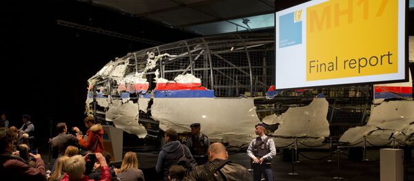 Khôi phục một phần vỏ máy bay Boeing 777 của Malaysia (chuyến bay MH17) để nghiên cứu bối cảnh vụ rơi máy bay ở miền Đông Ukraina ngày 17 tháng Bảy 2014 - Căn cứ quân sự Gilze-Reyen của Hà Lan - Sputnik Việt Nam
