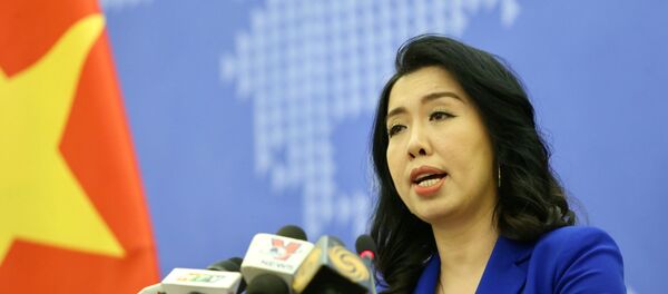 Người Phát ngôn Bộ Ngoại giao Lê Thị Thu Hằng trả lời câu hỏi của phóng viên trong nước và quốc tế. - Sputnik Việt Nam