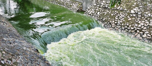 Có thể thấy rõ sự khác biệt của sông Tô Lịch khi được bổ cập nước từ hồ Tây. Có thể thấy rõ sự khác biệt của sông Tô Lịch khi được bổ cập nước từ hồ Tây. - Sputnik Việt Nam