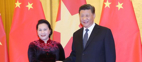 Chủ tịch Quốc hội Nguyễn Thị Kim Ngân hội kiến Tổng Bí thư, Chủ tịch nước CHND Trung Hoa Tập Cận Bình - Sputnik Việt Nam