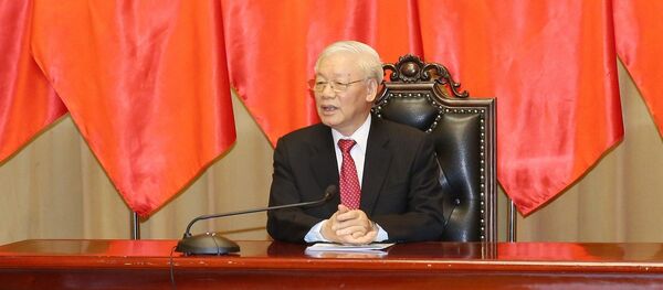 Tổng Bí thư, Chủ tịch nước Nguyễn Phú Trọng phát biểu tại buổi tiếp. Tổng Bí thư, Chủ tịch nước Nguyễn Phú Trọng phát biểu tại buổi tiếp. - Sputnik Việt Nam