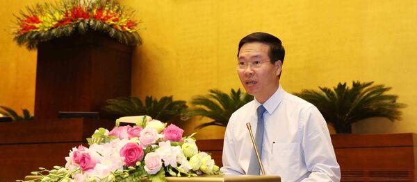  Đồng chí Võ Văn Thưởng, Ủy viên Bộ Chính trị, Bí thư Trung ương Đảng, Trưởng Ban Tuyên giáo Trung ương phát biểu khai mạc hội nghị.  - Sputnik Việt Nam