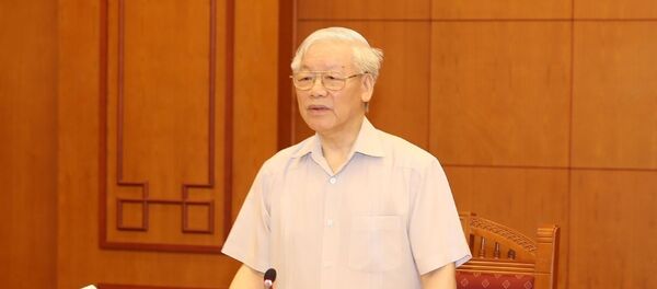 Tổng Bí thư, Chủ tịch nước Nguyễn Phú Trọng, Trưởng Tiểu ban Nhân sự Đại hội XIII của Đảng phát biểu.  - Sputnik Việt Nam