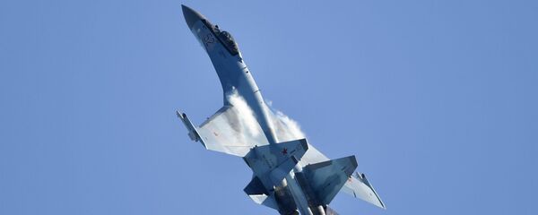Máy bay chiến đấu đa năng Su-35 của Nga tại Triển lãm Hàng không và Vũ trụ Quốc tế MAKS-2019 - Sputnik Việt Nam