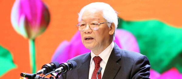  Tổng Bí thư, Chủ tịch nước Nguyễn Phú Trọng đọc diễn văn tại buổi lễ. - Sputnik Việt Nam